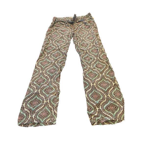 P.J. Salvage Women's Paisley Blue, Teal & Pink Drawstring Waist Lounge Pants M - Picture 4 of 6